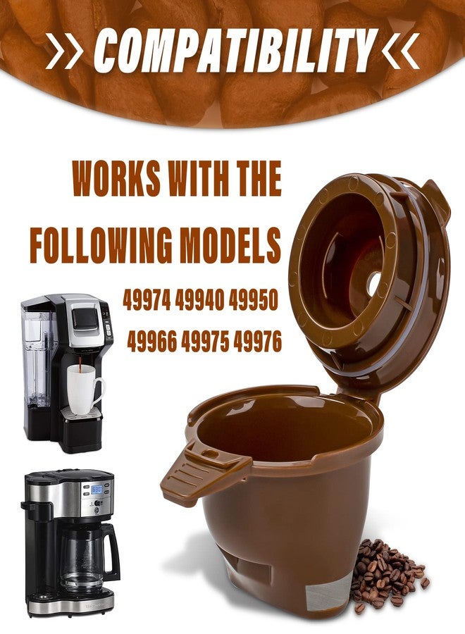 Ophjerg Single Serving Ground Coffee Brew Filter/Holder Basket for Hamilton beach flexbrew replacement parts 49957 49974 49976 49979 49957 49954 49947 49940 49950 49966 49968 Reusable coffee filter Brown (1) - Image 3